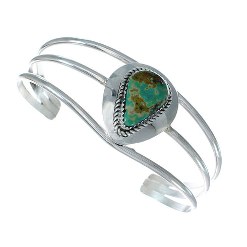 Native American Turquoise Sterling Silver Tear Drop Navajo Cuff Bracelet X11407